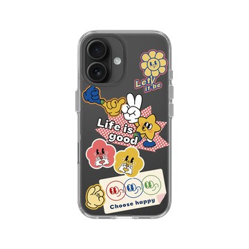 iPhone 16 Clear Case（相機按鈕） 透明 - Positive Vibes / 正好能量 - 貼上好心情