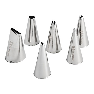 Betty's 焙蒂絲 不鏽鋼花嘴A  6個不鏽鋼花嘴  銀色  1組