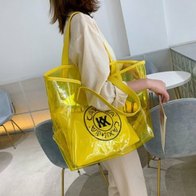 クリアバッグ ビーチバッグ レディース プールバッグ トートバッグ 透明 ショルダーバッグ インナーポーチ付き ビニール ｐｖｃクリア 肩 通販 Lineポイント最大1 0 Get Lineショッピング