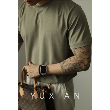 YUXIAN余閑60支液氨短袖基礎春夏薄款輕熟商務T恤出純色柔順男士