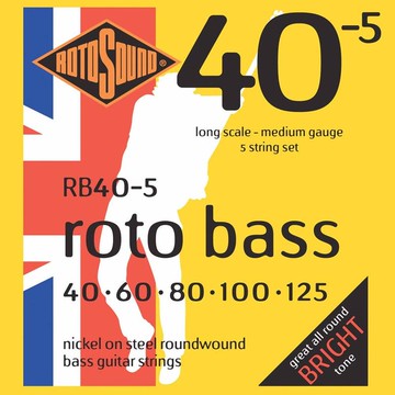 英國ROTOSOUND RB40-5 (40-125) 鎳弦 五弦電貝斯弦 旋弦公司貨