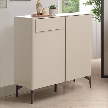 文創集 威瑟雙色3尺二門單抽岩板鞋櫃-90x35x97cm免組