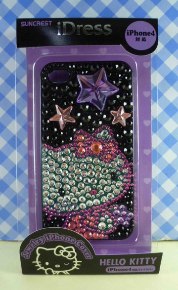 【震撼精品百貨】Hello Kitty 凱蒂貓~HELLO KITTY iPhone4貼鑽手機殼-黑星星