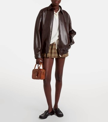 Miu Miu Logo leather jacket