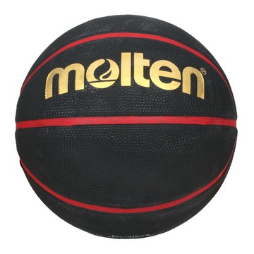 molten 8片深溝橡膠7號籃球-室外 戶外 7號球 訓練 黑紅金