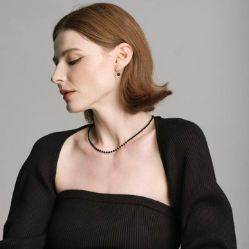 Silent Acclaim-Necklace 手工製作黑瑪瑙拚銀珠純銀項鍊