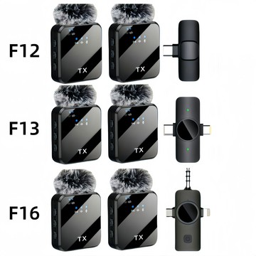 跨境新款無線領夾麥克風F12F13三合一戶外直播拍攝降噪收音領夾麥【宜家良品百貨】