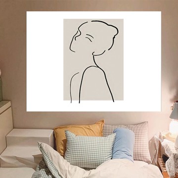 北歐ins簡約抽象墻布房間布置掛毯直播背景布床頭臥室宿舍遮擋布