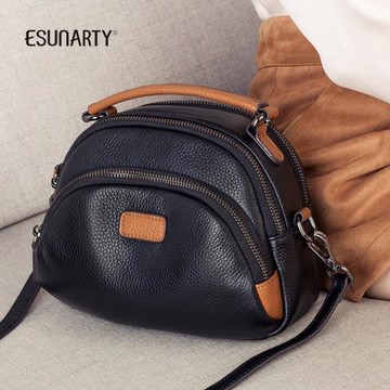 包包女士2025新款潮高級感時尚斜挎包多隔層撞色真皮寬帶單肩小包