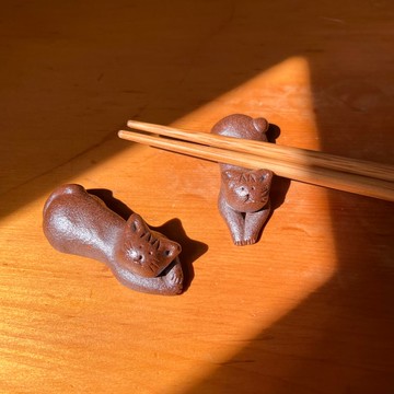 Q貓筷架_ A / 陶 / 2入組