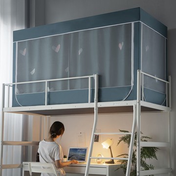 四開門床簾學生宿舍夏天上下鋪遮光寢室下鋪男上鋪帶支架蚊帳防塵鑫弘-家具衛浴 可打統編