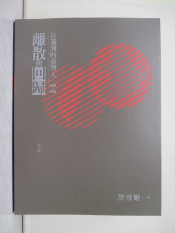 【書寶二手書T1／歷史_YTS】離散與回歸: 在滿洲國的臺灣人(1905-1948)下冊_許雪姬作