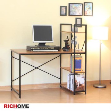 【RICHOME】書架型多功能工作桌/書桌
