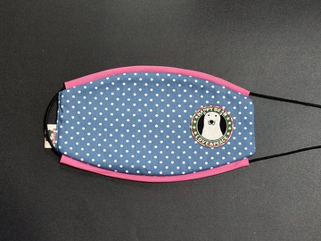 點點北極熊 手工邊條立體口罩  純棉不織布  舒適  透氣  可水洗