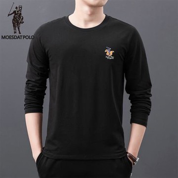 保羅男裝品牌店官方正品圓領男士寬松大碼長袖T恤薄款打底衫衛衣