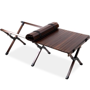 蛋卷桌戶外折疊桌椅實木桌子便攜式露營野餐用品野外車載超輕房車