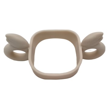 PiYOPiYO 黃色小鴨 預備學飲掀蓋天使瓶矽膠握把 符合人體工學 柔軟矽膠  米色  1個