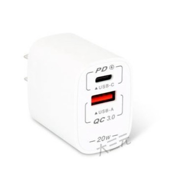 NDR.AV聖岡科技 PD+QC 20W 雙孔 急速充電器 SU-20AC