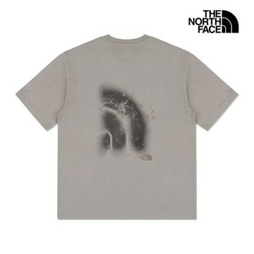 【The North Face 官方旗艦】北面UE男款淺棕色重磅純棉大尺寸LOGO短袖T恤｜8HXY2MB