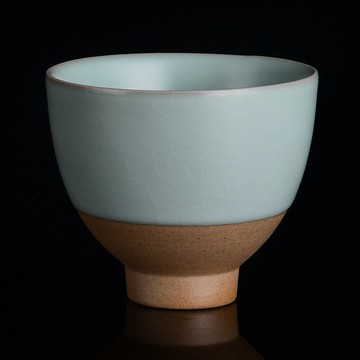 手工汝窯茶杯主人杯單杯陶瓷品茗杯茶盞汝瓷禮品主人茶杯可養開片