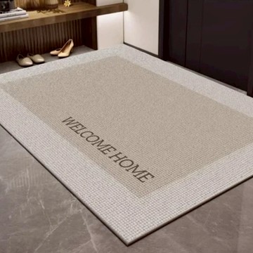 AFAMIC 艾法 雅緻高質感 刮泥吸水玄關腳踏墊/比利時絲圈絨印花TPR地墊  卡其內格  1個  60 x 40cm