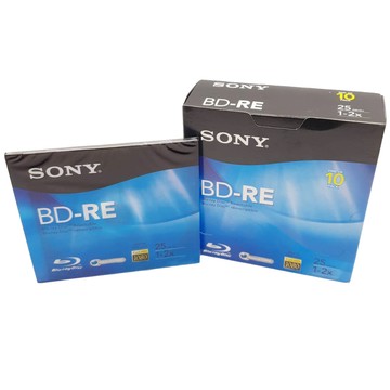 SONY 臺灣錸德製造 BD-RE 2X 25GB(BNE25RH)單片彩膜10片盒裝 藍光燒錄光碟片
