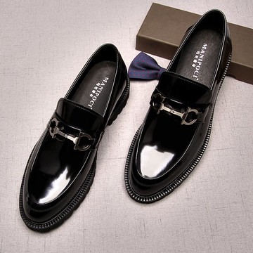 春秋商務休閑正裝男士皮鞋男英倫真皮男鞋漆皮亮皮套腳鞋西裝婚鞋