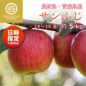 [予約 12月1日-12月20日の納品] サンふじ 14-16玉 大玉 約 5kg りんご ふじ フジ 長野 青森県産 冬ギフト お歳暮 御歳暮