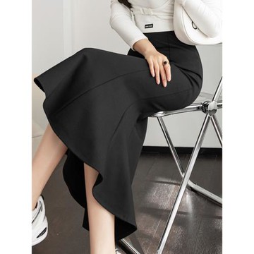 潮牌魚尾半身裙女2025春秋新款高腰顯瘦氣質百搭中長款西裝包臀裙