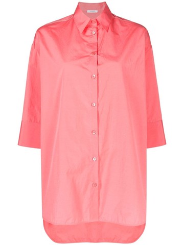 Peserico - three-quarter length sleeved shirt - women - Polyester/Cotton - 36 - Pink