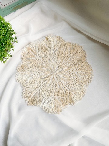 【好日戀物】德國帶回vintage古董手工鉤針蕾絲花邊桌墊蓋布