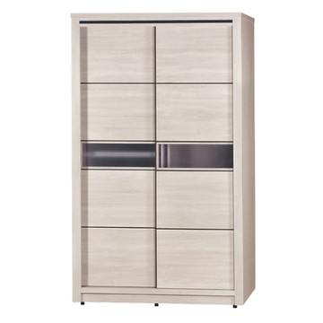 文創集 奧瑪4尺推門衣櫃(內含側拉穿衣鏡)-121x60x202cm免組