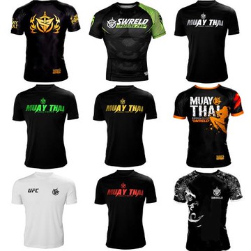 毒液泰拳緊身衣短袖UFC格斗搏擊跑步健身衣拳擊散打訓練服男女夏