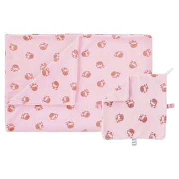 KU.KU Duckbill 酷咕鴨 超柔小毛毯組  朝霧粉