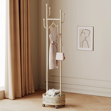 網紅可移動衣帽架臥室放衣服收納神器創意床頭落地帶輪掛衣架子 y8068