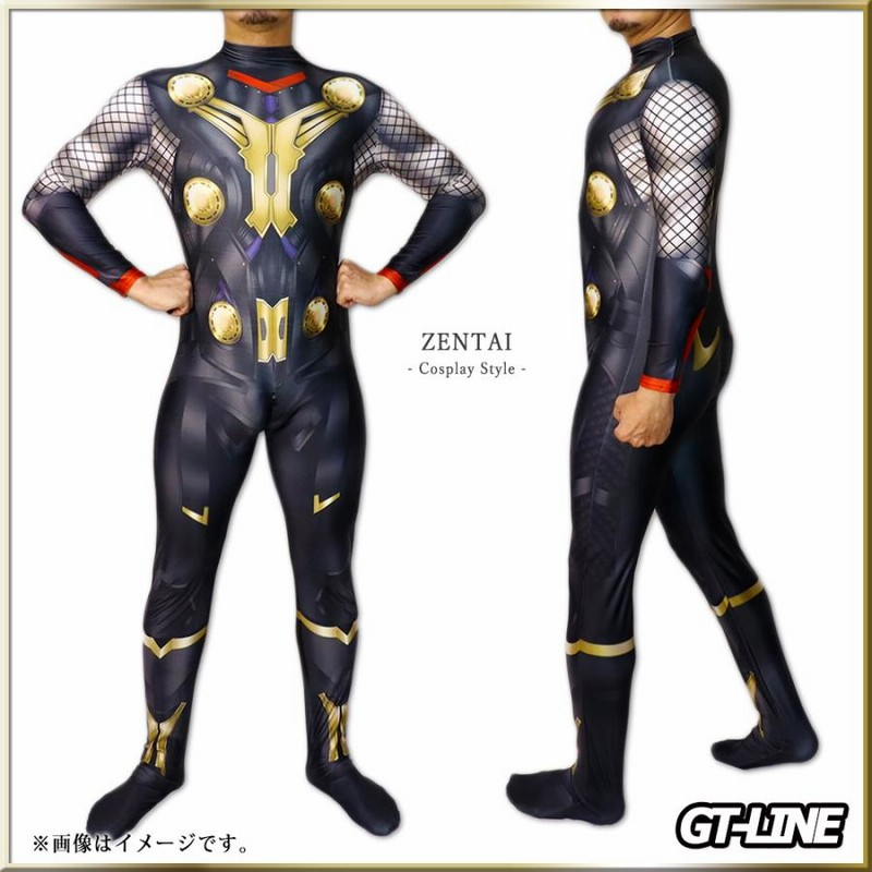 Zentai ヒーロー アメコミ ゼンタイ ファスナー付 全身タイツ