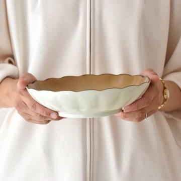 日本製透明十草冷麵蕎麥麵日式餐盤 日式碗盤 圓盤｜ 20.9cm 麵盤  菜盤 深盤 餐盤 蕎麥麵盤