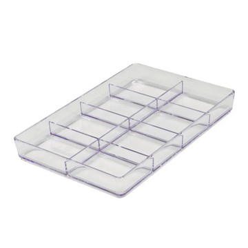 德德小品集 收納分類盒 8格 透明 飾品 餐具 眼影盤 口紅  1個