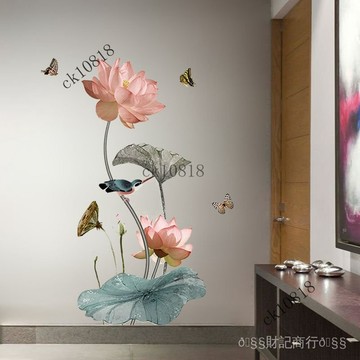 ✨可開發票#3d立體墻貼畵中國風墻壁紙裝飾貼紙客廳臥室房間溫馨背景墻紙自粘#免運費