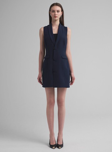 【時髦】Marie時髦經典西裝背心(深藍)