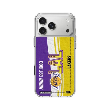 iPhone 17 Pro Max Clear Case（相機按鈕） 透明 - NBA - 復古球員卡-洛杉磯湖人 L.A. Lakers - Vintage Card
