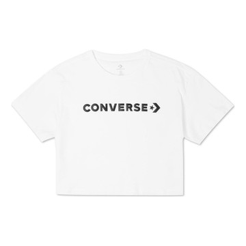 (WMNS) Converse Puff Wordmark T-Shirt 'White Black'
