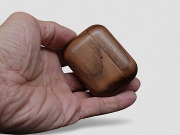 【免費客製化服務】台灣手工全實木耳機殼 胡桃木 AirPods保護殼