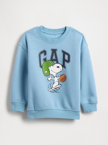 男幼童裝 Gap x Snoopy史努比聯名 Logo印花圓領大學T-淺藍色