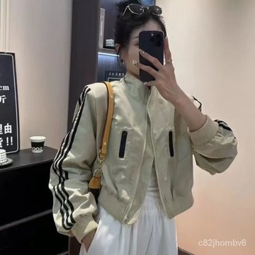 2024早秋女女長袖時尚外套棒球服飛行洋氣夾剋新款歐貨機車上衣 小香風外套 美式外套 秋天外套 工裝外套 短版外套