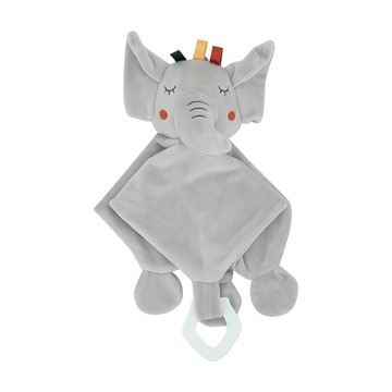 JoyNa - 寶寶安撫巾 安撫玩偶 鈴鐺親膚安撫咬咬玩具-大象