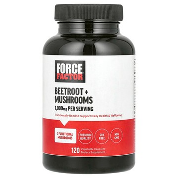 Force Factor, 甜菜根 + 蘑菇，120 粒素食膠囊
