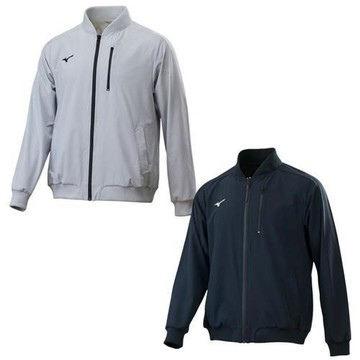 Mizuno 美津濃 立領外套 男裝 拉鍊口袋 銀灰/黑 32TEC55703/32TEC55709