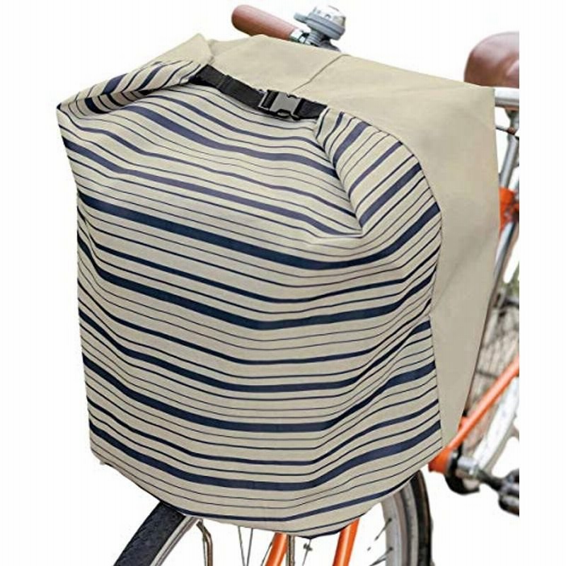 自転車前かごカバー かごより 高い荷物も覆える ファスナー バックル式 おしゃれでかわいいボーダー柄 通販 Lineポイント最大get Lineショッピング