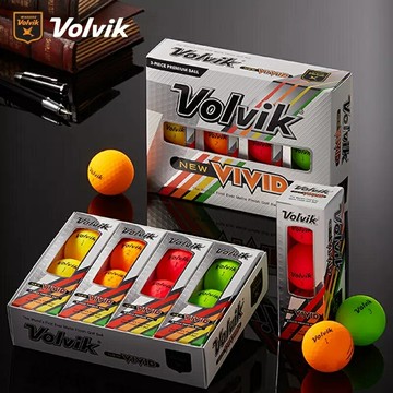 Volvik沃維克高爾夫彩球VIVID三層球啞光遠距離下場練習球彩球